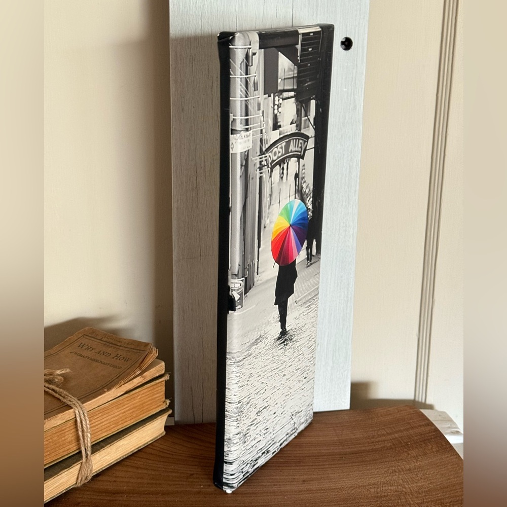 Seattle~Pikes Market Colorful Umbrella and Public Market Canvas Art Set/2 - Picture 4 of 10